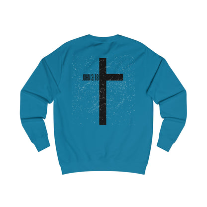 Christian Cross Sweatshirt — John 3:16 Inspirational Crewneck
