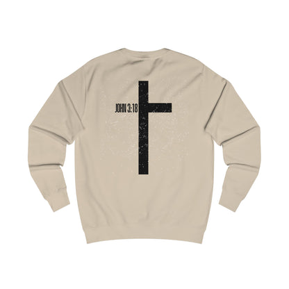 Christian Cross Sweatshirt — John 3:16 Inspirational Crewneck