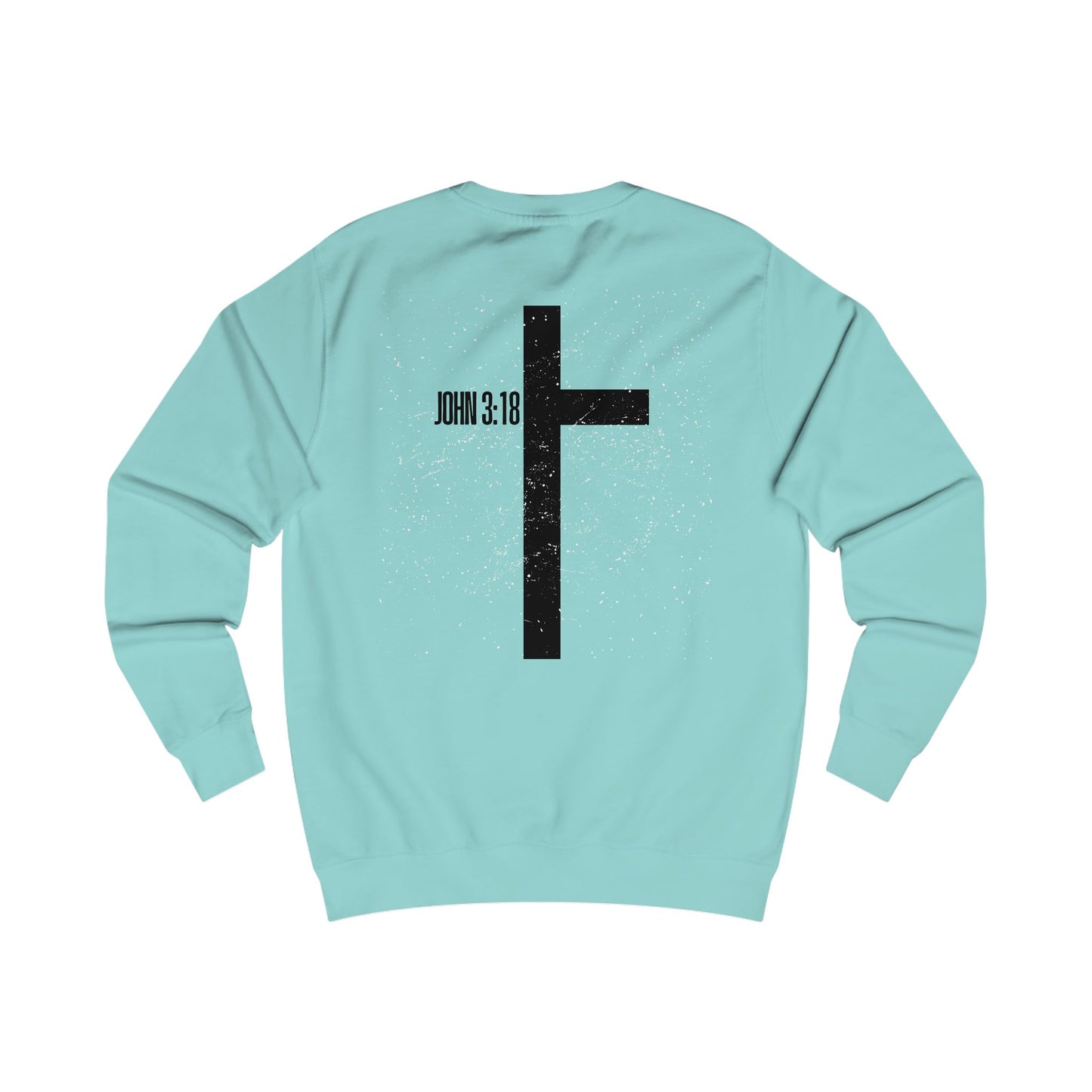 Christian Cross Sweatshirt — John 3:16 Inspirational Crewneck