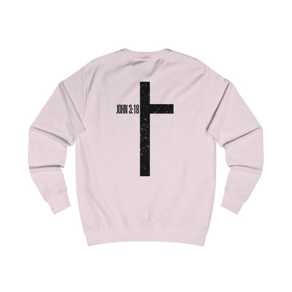 Christian Cross Sweatshirt — John 3:16 Inspirational Crewneck