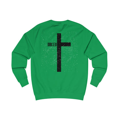Christian Cross Sweatshirt — John 3:16 Inspirational Crewneck