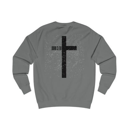 Christian Cross Sweatshirt — John 3:16 Inspirational Crewneck