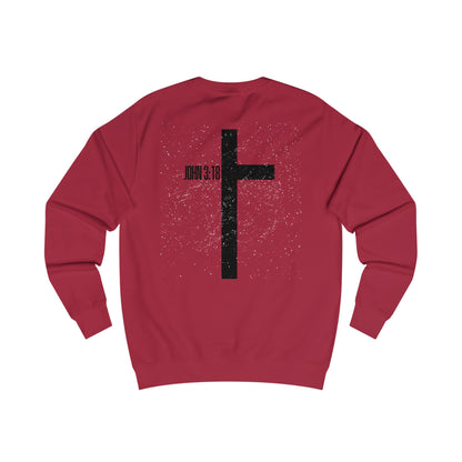 Christian Cross Sweatshirt — John 3:16 Inspirational Crewneck